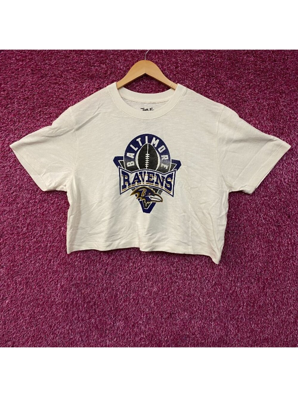 Junk Food Clothing Baltimore Ravens Women's Mock Neck Crop T-Shirt 2XL